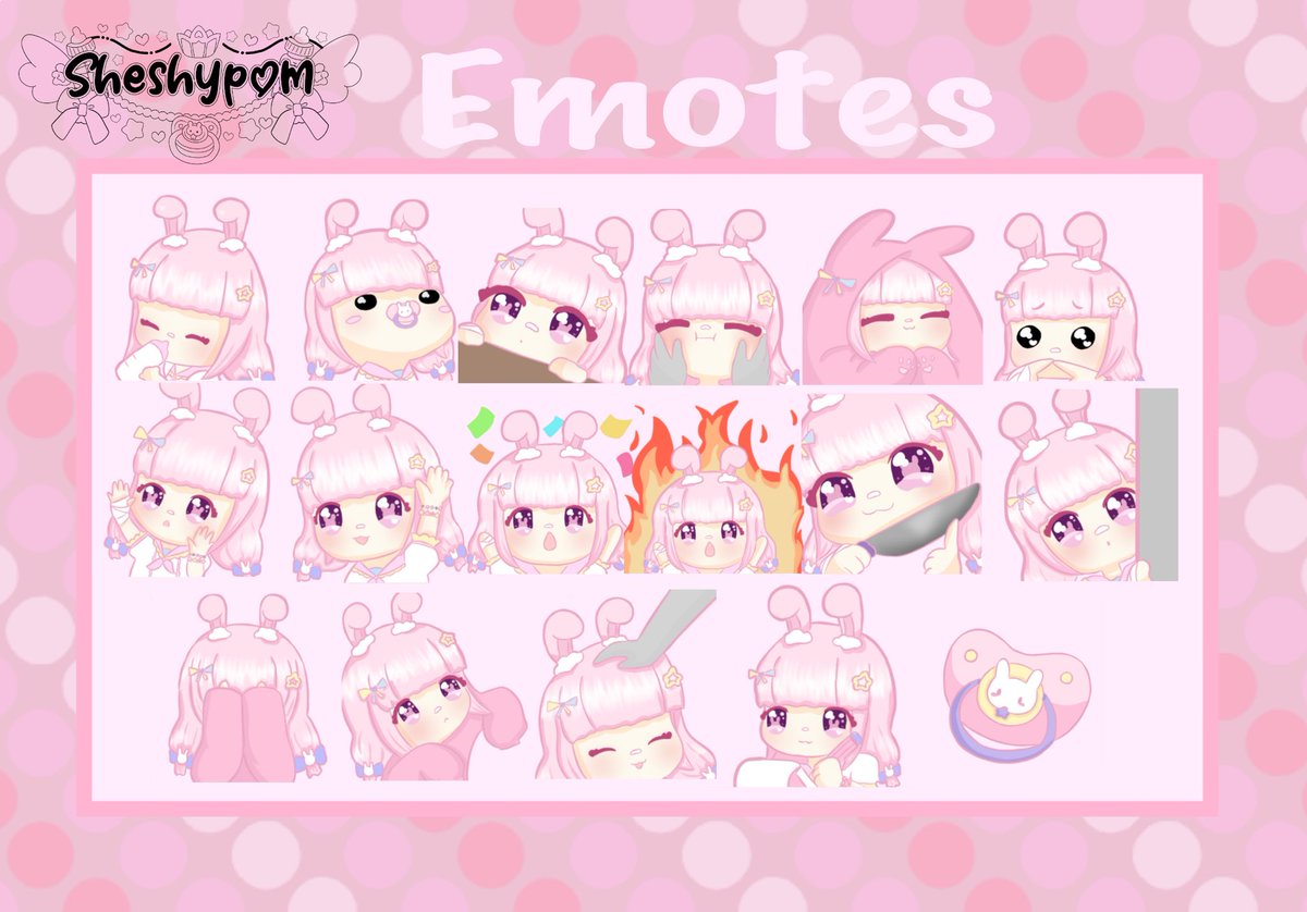 Sheshypom's tweet photo. 🍬EMOTE RAFFLE🍬

Win 3 Emotes made by me

❤️ Like
🔁 Retweet
✅ Follow

Adding one winner with one emote every 50 RTs 

❕Ends February 10th 

Good luck! 💕 https://t.co/cX17rmGD1B