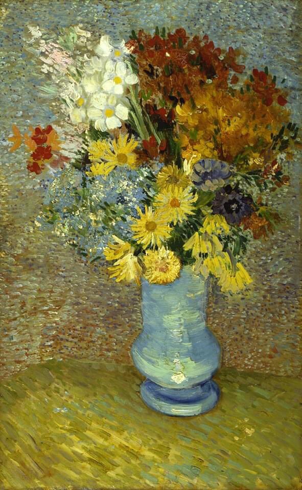 Vincent van Gogh - Flores en un jarrón azul, París, c. junio de 1887
Museo Kröller-Müller, Otterlo, Países Bajos