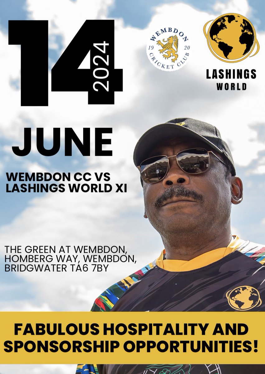 wembdoncc's tweet photo. 🏏🏏 Wembdon CC vs Lashings World XI 🏏🏏

Hospitality and Sponsorship Brochure Out Now 🚨 https://t.co/G9mf3QdNjz