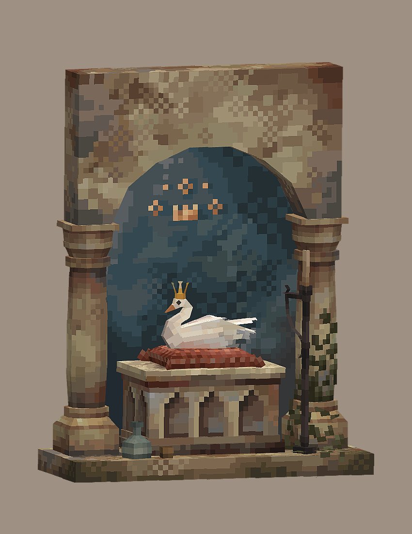 white swan 🦢

#lowpoly #pixelart