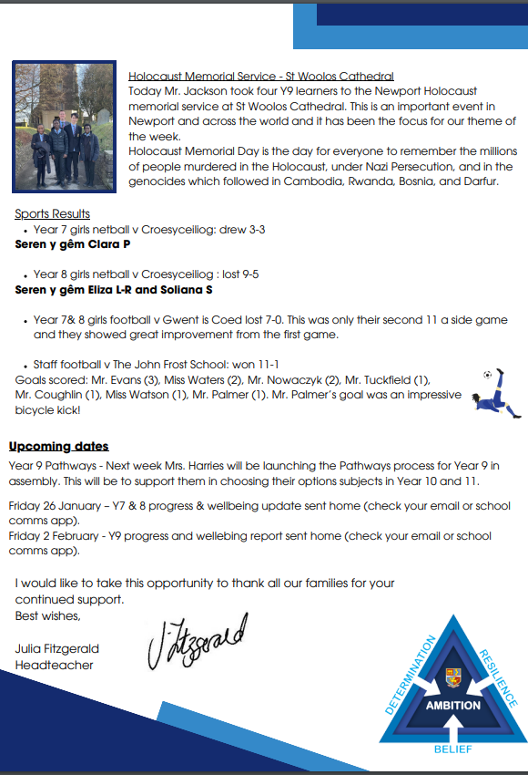🔷Headteacher's Update
🌟26th January 2024
