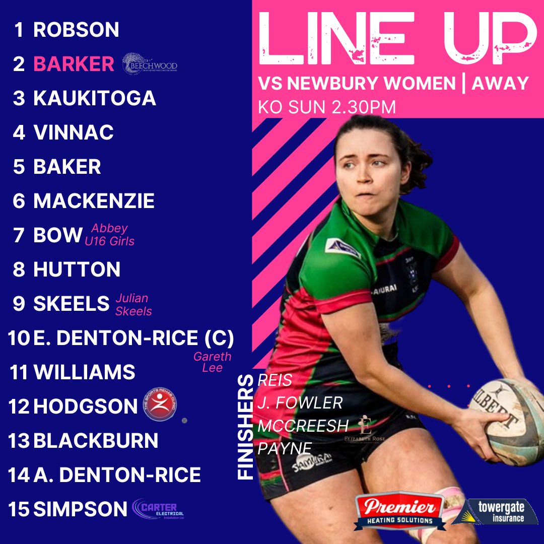AbbeyRugbyClub's tweet photo. Teams are 🆙 

1XV Men 🆚 @HenleyHawks 2XV (H)
Sat 27th Jan | l 2pm KO

@HighWycombeRUFC 🆚 2XV Men (A)
Sun 27th Jan | 2pm KO

@NewburyWomenRFC 🆚 1XV Women (A)
Sun 28th Jan | 2.30pm KO

2XV Women - Inner Warrior Festival
Sun 28th Jan | 12pm

#AbbeyRFC https://t.co/jBqmVPkFKn