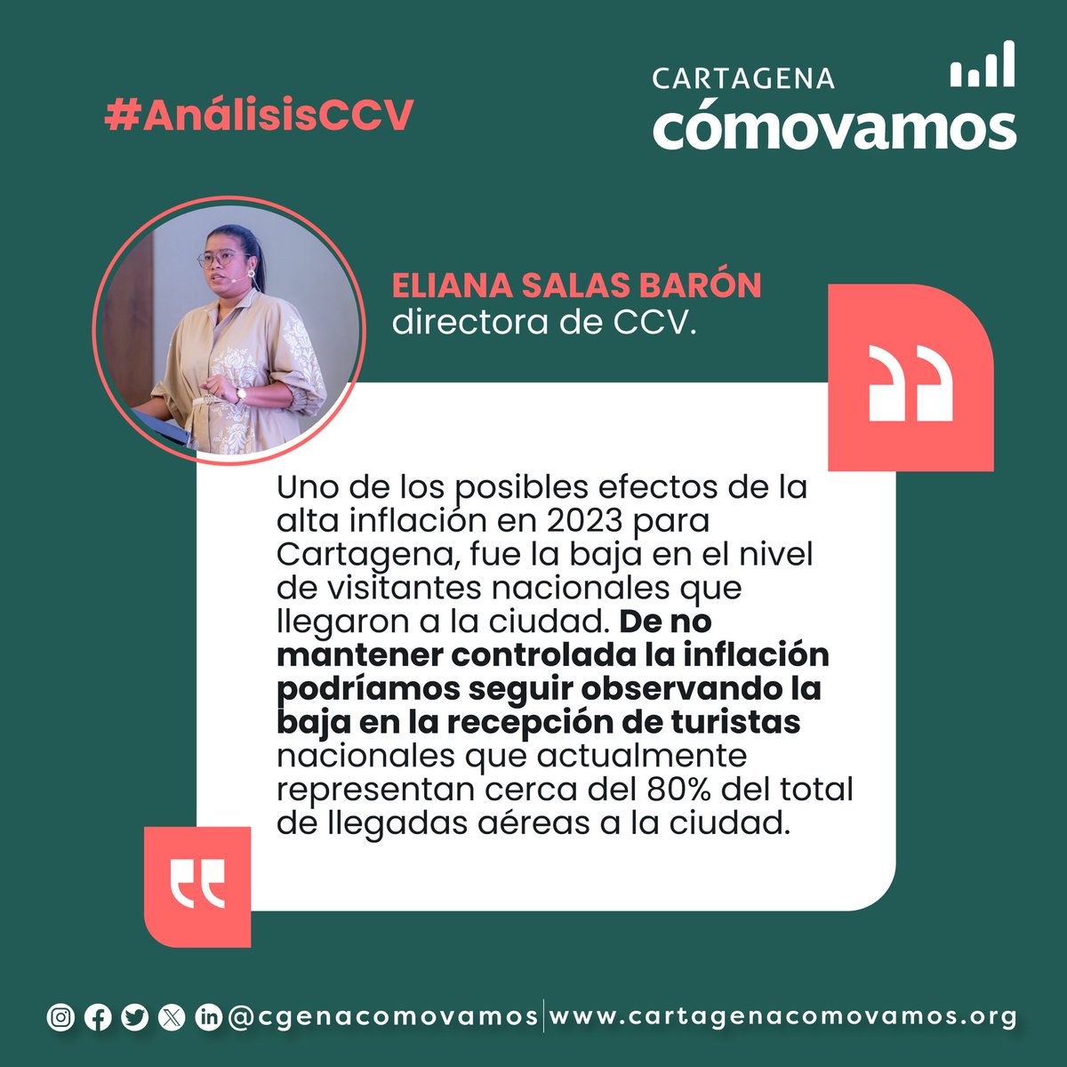 En nuestro último análisis, <a href="/eliana_esb/">Eliana Salas Barón</a>, directora de CCV, alerta sobre los posibles impactos de la inflación en la ciudad y hace un llamado a las autoridades a que sigan trabajando en minimizar los efectos que esta ha tenido sobre el empleo y el crecimiento económico.