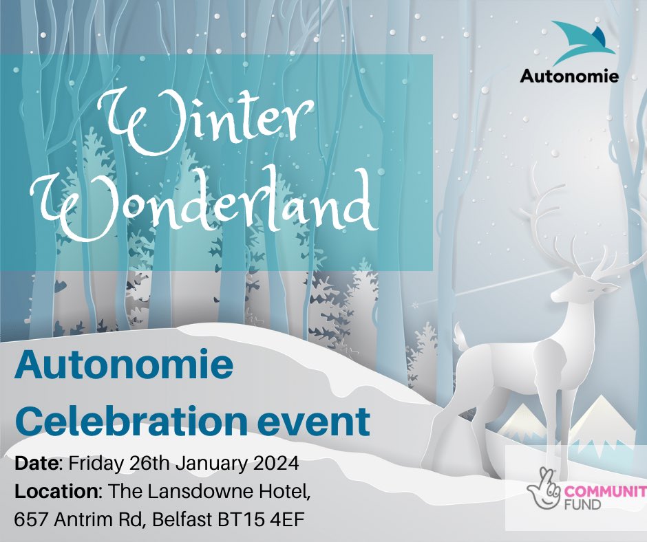 AutonomieInfo's tweet photo. Autonomie are thrilled to welcome Autonomie registered families to the annual Autonomie Celebrates event, this year’s Winter Wonderland celebrates Young service users achievements in 2023 ❄️ 🦌 https://t.co/NbCiQUU7zV