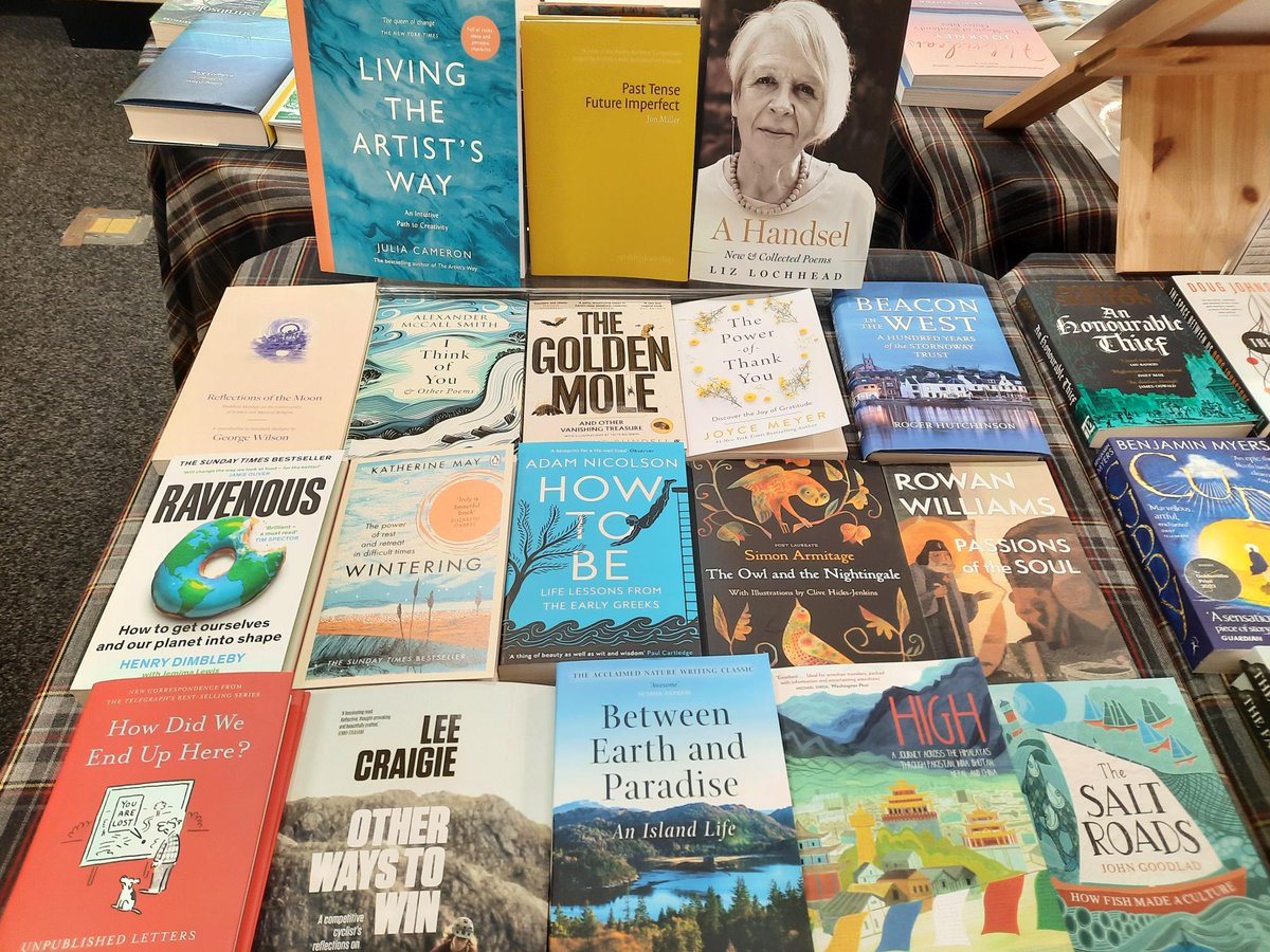 UllapoolB's tweet photo. I've been moving books this afternoon and re-doing our #displaytables here at @UllapoolB , so here's a glimpse of our new #BooksWorthReading at #ullapoolbookshop #ChooseBookshops #bestsellers #newbooks @Gardners @BookSource1 https://t.co/m14C7tYhCY