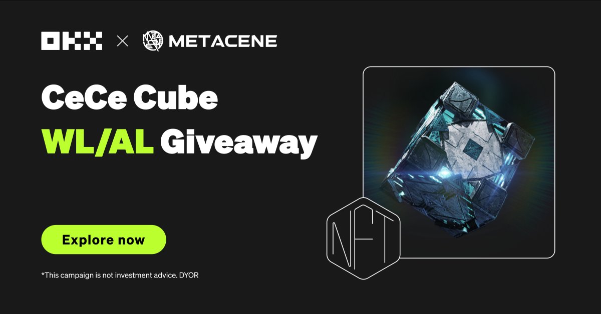 Join us in the MetaCene WL/AL Event launched on #OKXWeb3 Drops! 🪐

📑 <a href="/MetaCeneGame/">MetaCene Universe | LLM GameFi</a> is crafting a blockchain MMORPG within a surreal post-apocalyptic society, where NFTs redefine civilizations

🎁 Complete tasks to win 20 whitelists &amp; 180 allowlists 👇 
bit.ly/3Oi0ctm