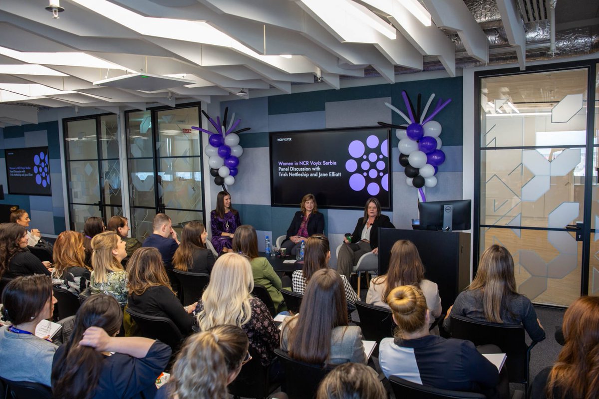 NinaCapric's tweet photo. Belgrade is a place to be this week:

➡️ Memorable brand launch party
➡️ Great Women in @ncr_voyix Serbia panel w/ CMO &amp; CHRO 
➡️ Engaging external affairs activities such as a motivating conversation b/w our CMO &amp; @FPN_Beograd / @ClemsonUniv students
➡️ Fun marketing team dinner https://t.co/DtJ5OfxDuC
