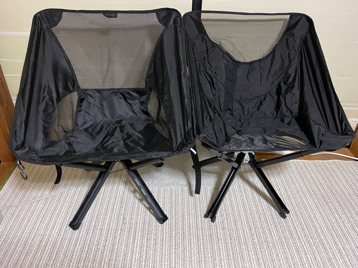 toroddi's tweet photo. #sitpack #campster2 (左) とMakuakeのNTL Chair (右)
ほぼ同じだけど違うのは脚の根本かな?
campster2はシンプルで、NTL Chairはボタンロック付き
ここの強度がどちらが優れてるかは使い込んでからかな
座り心地はNTL Chairの方がゆったりで好きかな
campster2はピタって感じ https://t.co/rbP7j52ZCg