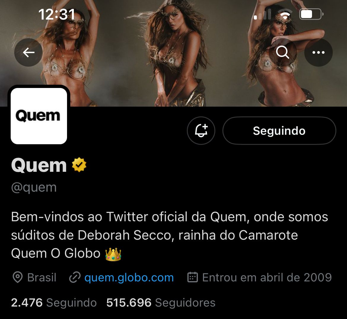 portaldsecco's tweet photo. O Perfil da @quem, súbitos da Deborah Secco, representando todos os fãs na época de #CarnavalDaDede 🗣️ https://t.co/BXlP1yuUb6