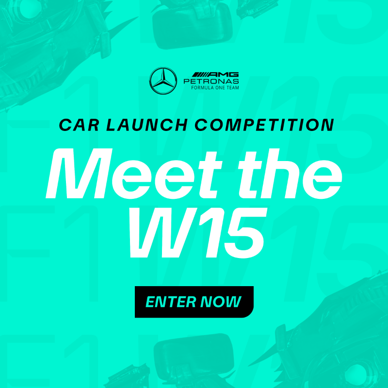 MercedesAMGF1's tweet photo. An opportunity you don't want to miss 😍 Sign up for your chance to attend our 2024 team launch! 👏

The lucky winners will be some of the FIRST to see W15 on the 14 February 👀 T&amp;Cs Apply