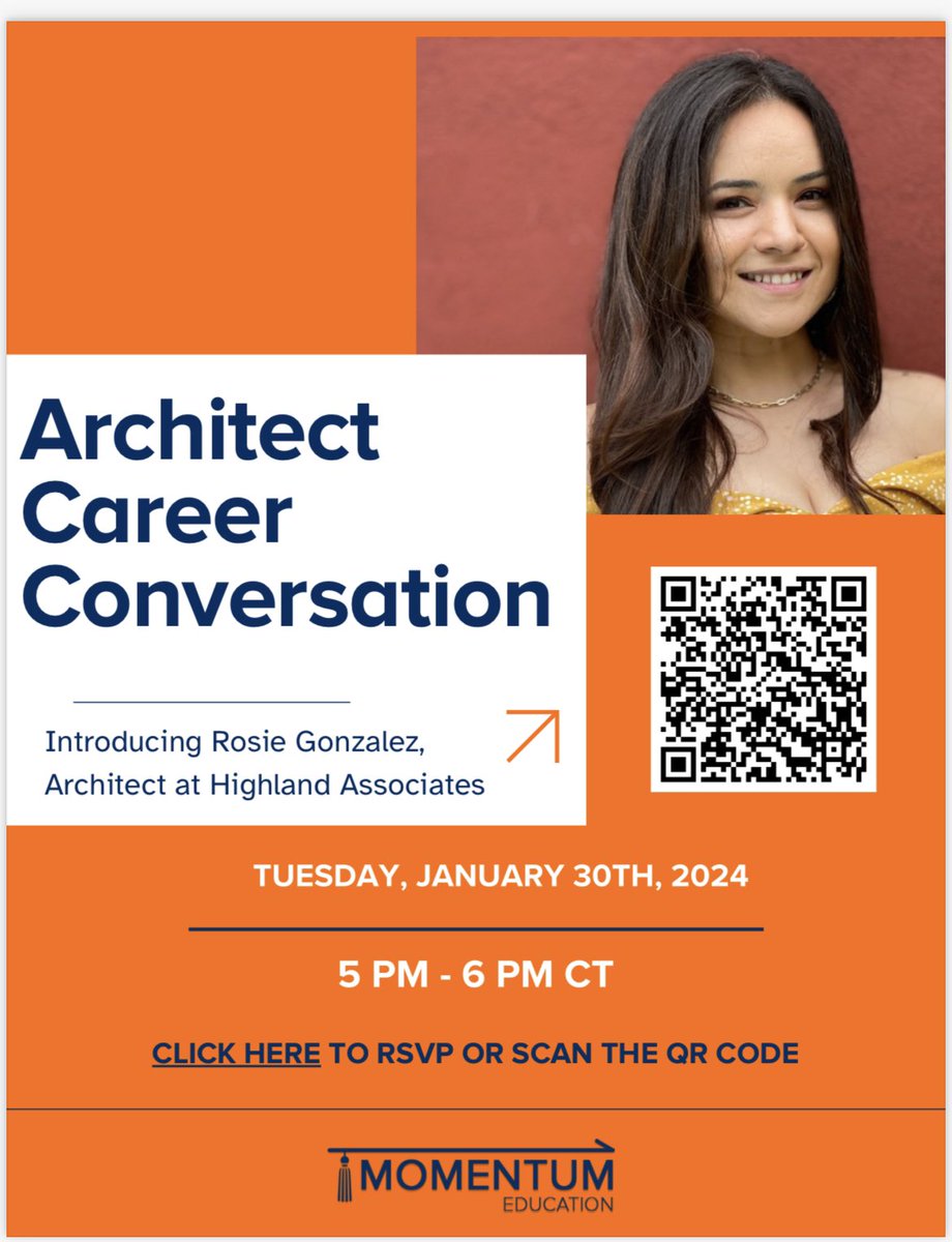 📢Career Conversation- Architecture!! Scan to register or go to- docs.google.com/forms/d/e/1FAI…