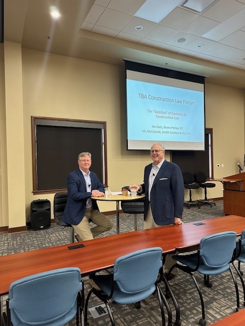 Happy to have EP President, Joe Getz, present today in Nashville at the Tennessee Bar Association's Construction Law Forum on "The 'Gotchas' of Contracts in Construction Law".