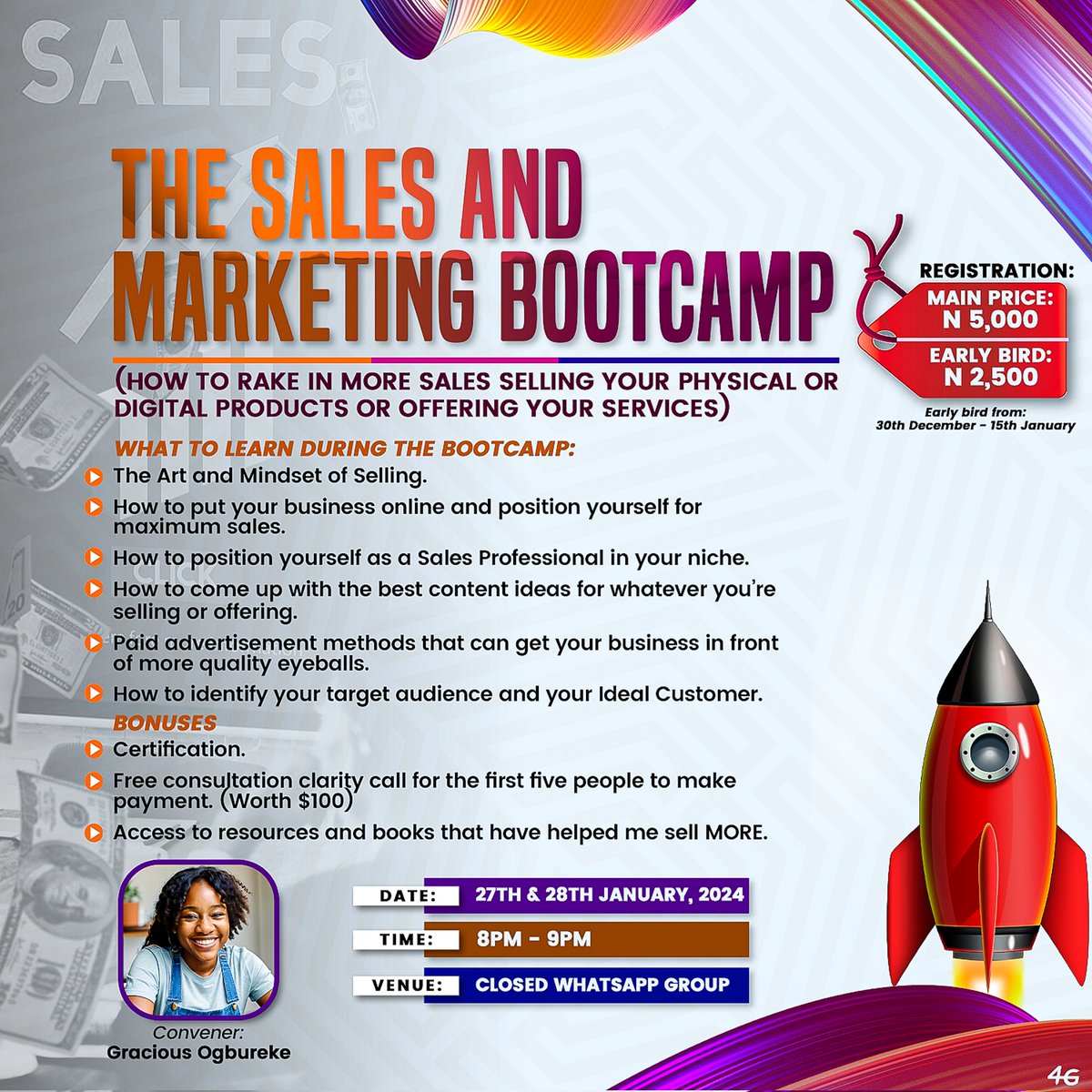 I've cheated you all really badly.🥺

I announced something to my WhatsApp people without mentioning it here.

I'm organizing the SMB boot camp to help business owners sell more of their products and services.

You can check the flyer for more details.

Interested or not?