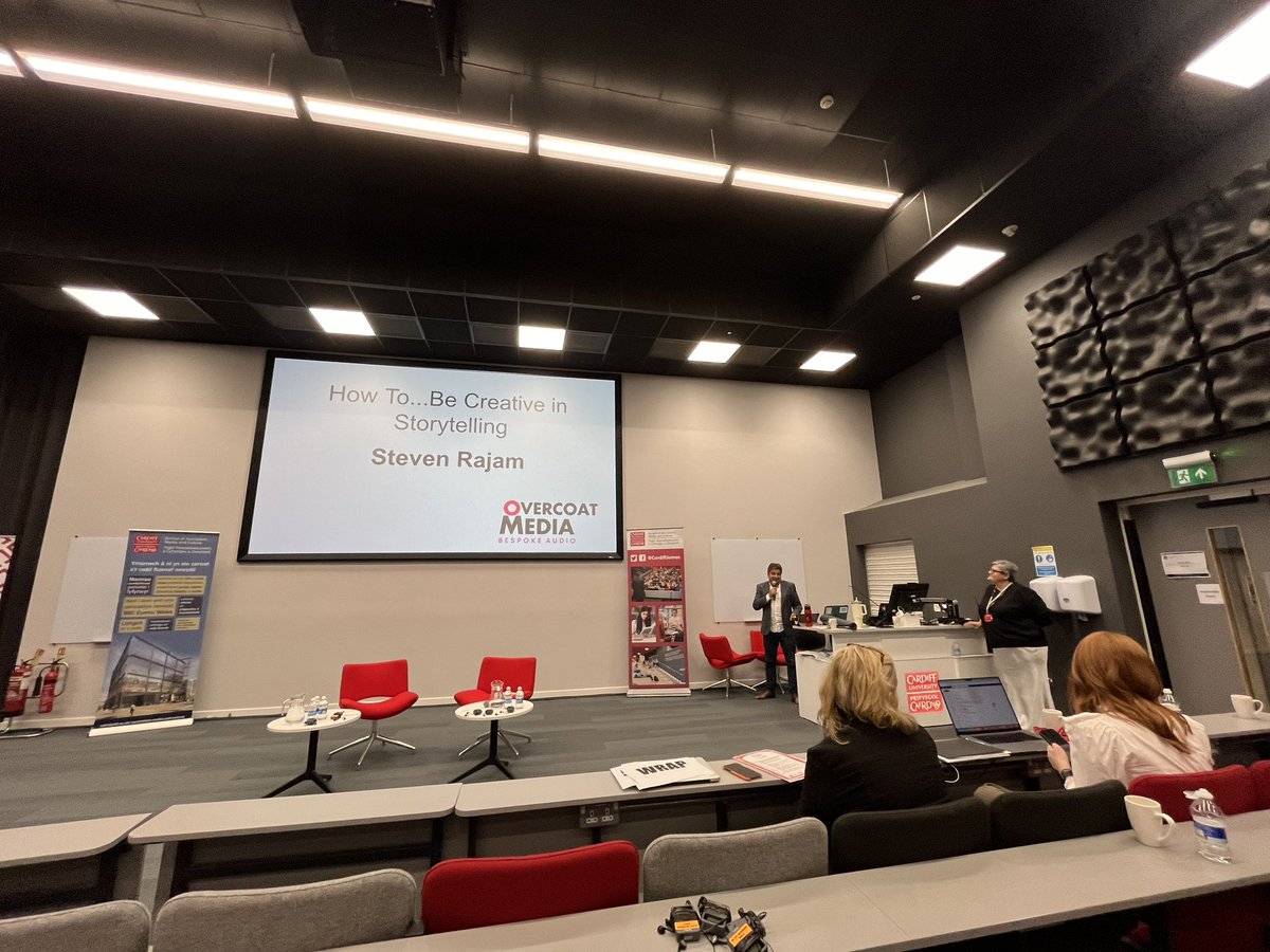 MediaCymru_'s tweet photo. How to be creative - perhaps don’t listen to me says @StevenRajam from @overcoatmedia, because creativity means having the confidence to take your own risks and rip up the rule book #podconcymru24 https://t.co/x7D9b4VF0P