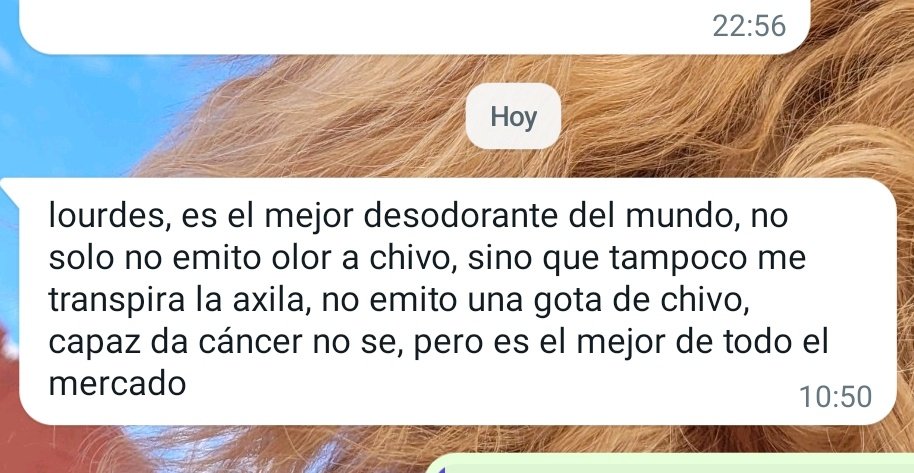 le recomendé a mi mejor amigo el desodorante que uso de Natura que es literalmente ORO EN CREMA y parece que quedó enamorado jajsjqkakak