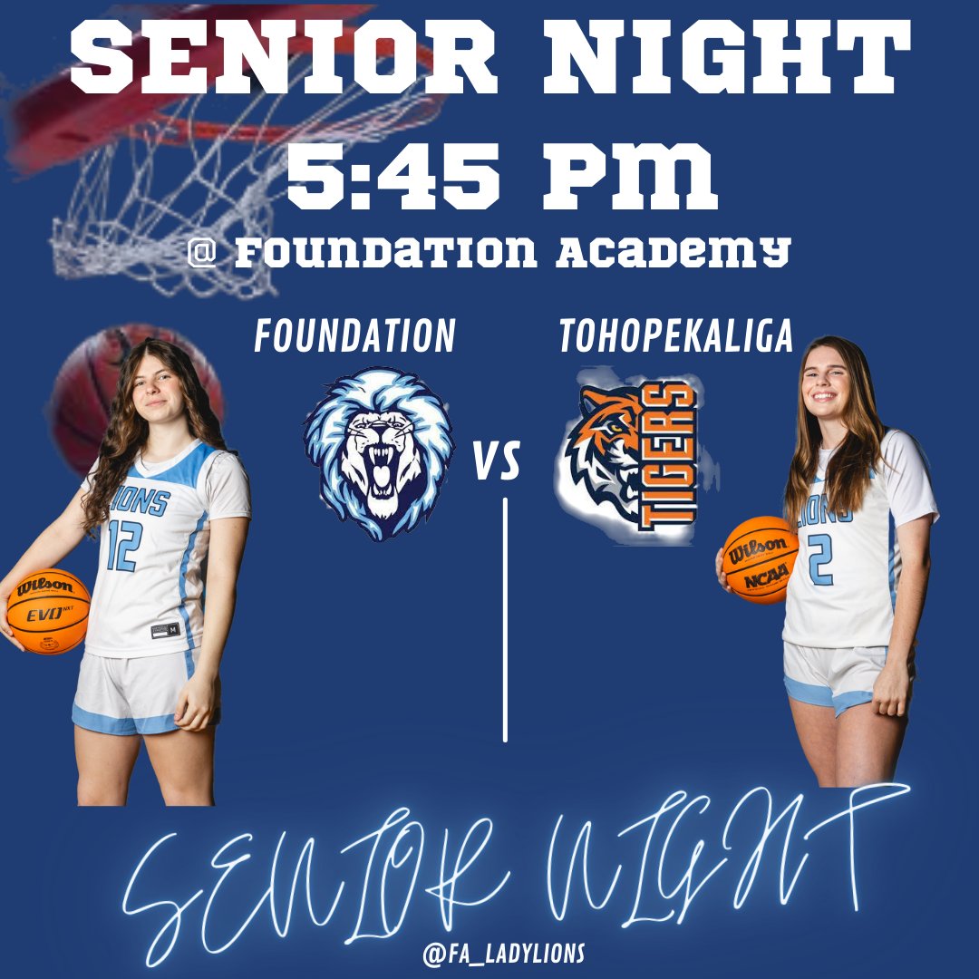 FA_LadyLions's tweet photo. Come out tonight and support our 2 seniors! Addison D. and Mars V.  5:45 at home against Tohopekaliga! https://t.co/K0eRYFoqBR