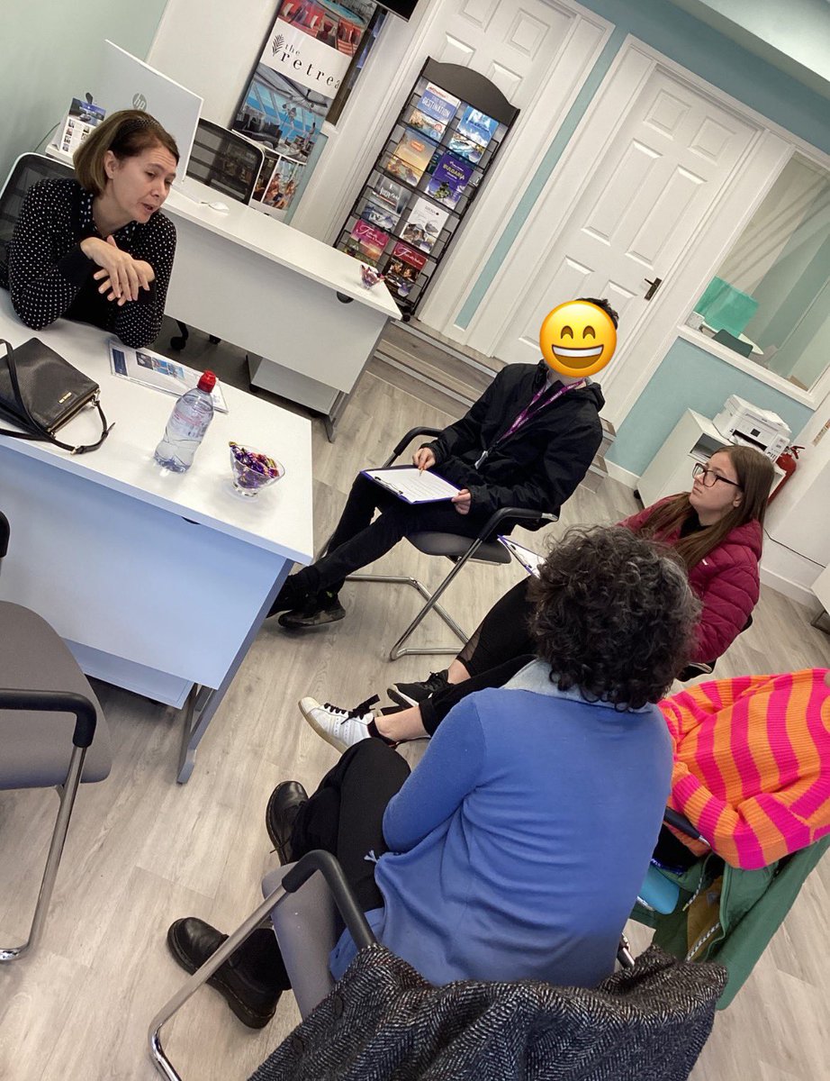 YYDCWRE's tweet photo. Our Travel and Tourism group visited Thornton Travel in Penarth today, pupils asked questions about the skills needed for the job as part of their qualification. Staff were super helpful &amp; the pupils were very confident &amp; received a goody bag 🤩 @YsgolYDeri @yydsecondary https://t.co/Kz896LI50O