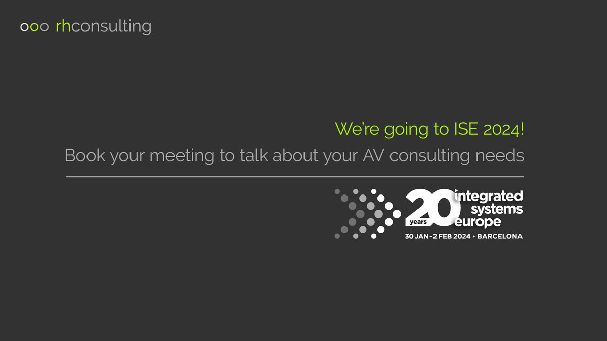 RHC is going to <a href="/ISE_Show/">ISE</a> 🙌

Roland Hemming and Richard Northwood will be there from January 30th - February 2nd.

Want to book a meeting to discuss your AV needs?

Get in touch here ➡️ rhconsulting.uk/contact/

#RHC #ISE #ISE204 #AVTweeps #ProAV
