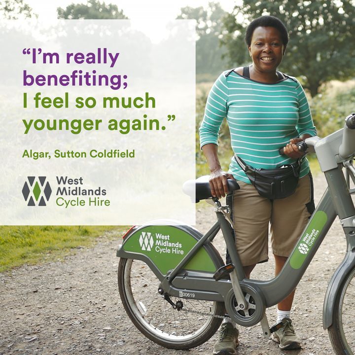 Algar is benefitting from cycle hire.🚴 Algar started cycling again thanks to West Midlands Cycle Hire. Read Algar's story -bit.ly/3UjrMu7  #wmcyclehire #cyclehire #roadsafety #ebike