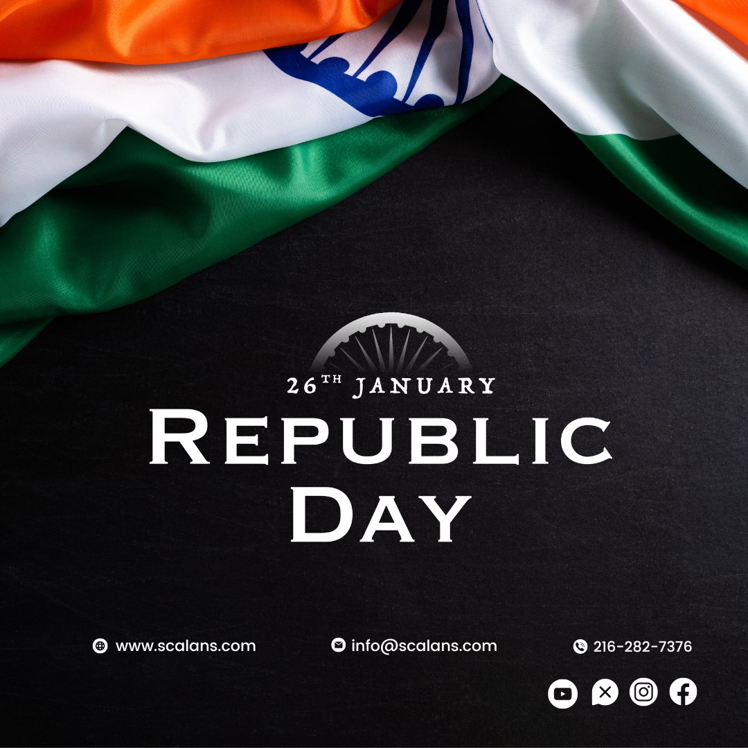 ScalanLabs's tweet photo. Saluting the spirit of unity, diversity, and freedom. Happy Republic Day, India! 🇮🇳 
.
.

Let's celebrate the journey of a sovereign nation with pride and honor. 
#IndiaRepublicDay #ScalanLabs https://t.co/1qvMt2XNzc