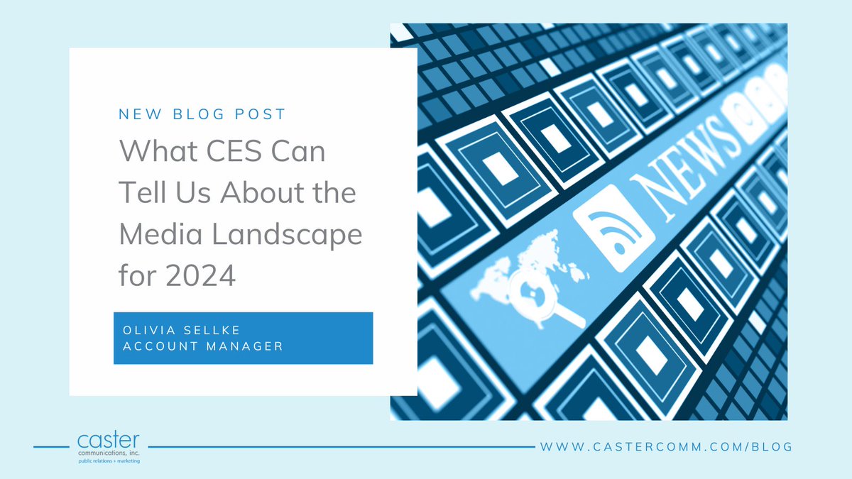 In this week's Caster Blog, Account Manager Olivia Sellke dissects some of the media trends we observed at #CES2024 and what we will be keeping a close eye on through 2024. 

bit.ly/42h9jk4
