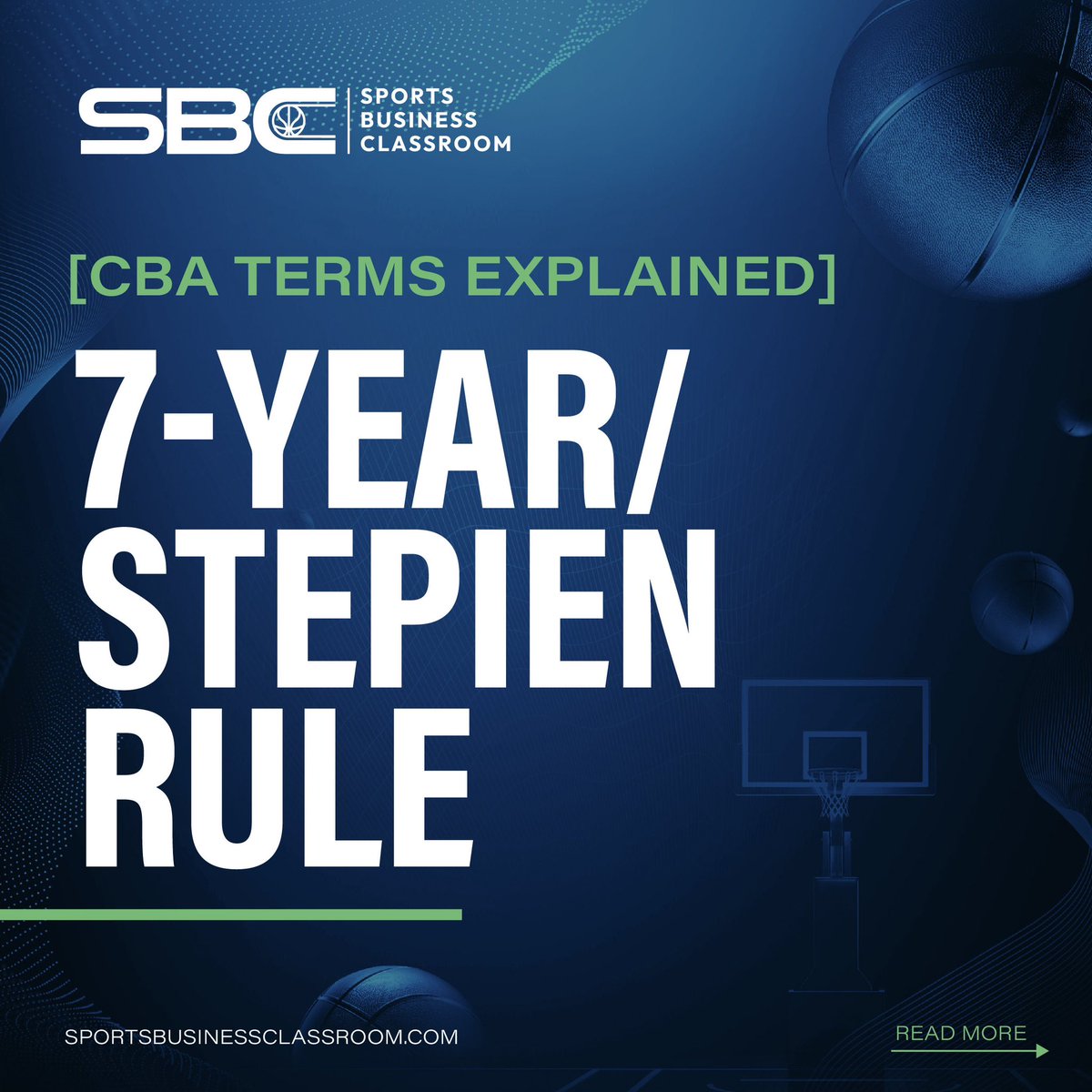 SportsBizClass's tweet photo. In this edition of [CBA Terms Explained] we go in-depth on 7-Year/Stepien Rule.

Swipe to discover how these rules impact some of your favorite athlete’s careers. 🏀📊

#CBAExplained #BreakintoBasketball #HallPassStudios https://t.co/mYO9uRPG8a