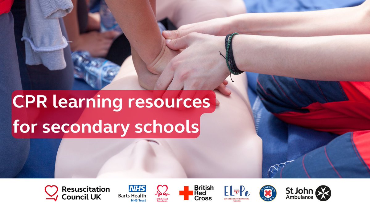 We've created a resource hub, aimed at supporting secondary school teachers to teach vital CPR skills, which includes:
📝 Lesson plans
💻 Digital training tools
📺 Animated explainer videos
❓ Quizzes
and more from RCUK and partners! View on our website: resus.org.uk/public-resourc…