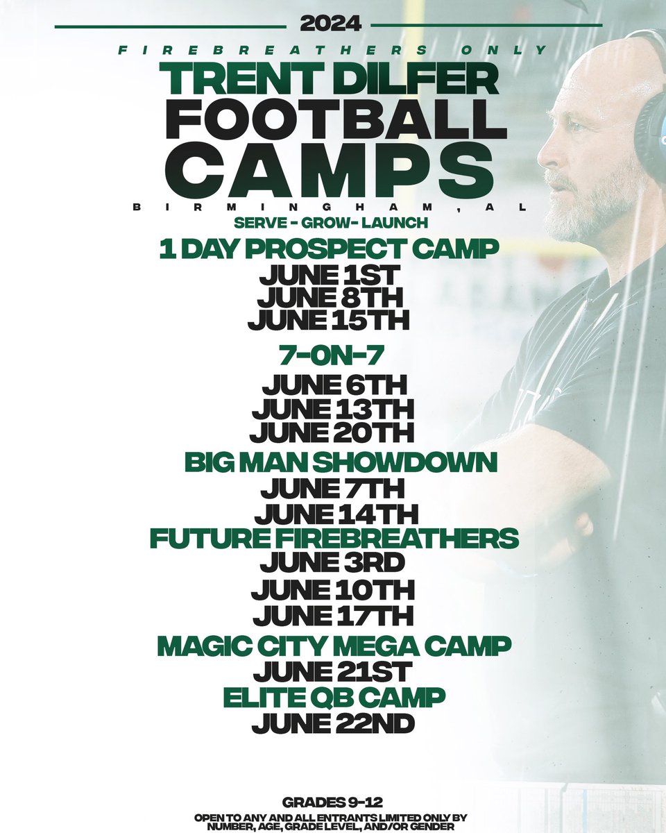 UAB FB Recruiting (@uabrecruiting) on Twitter photo 2024 <a href="/UAB_FB/">UAB Football</a> Football Summer Camp Dates 🔥✅
Register Today 👇
…entdilferfootballcamps.totalcamps.com/About%20Us
#FireBreathersOnly // #ServeGrowLaunch 2024 <a href="/UAB_FB/">UAB Football</a> Football Summer Camp Dates 🔥✅
Register Today 👇
…entdilferfootballcamps.totalcamps.com/About%20Us
#FireBreathersOnly // #ServeGrowLaunch