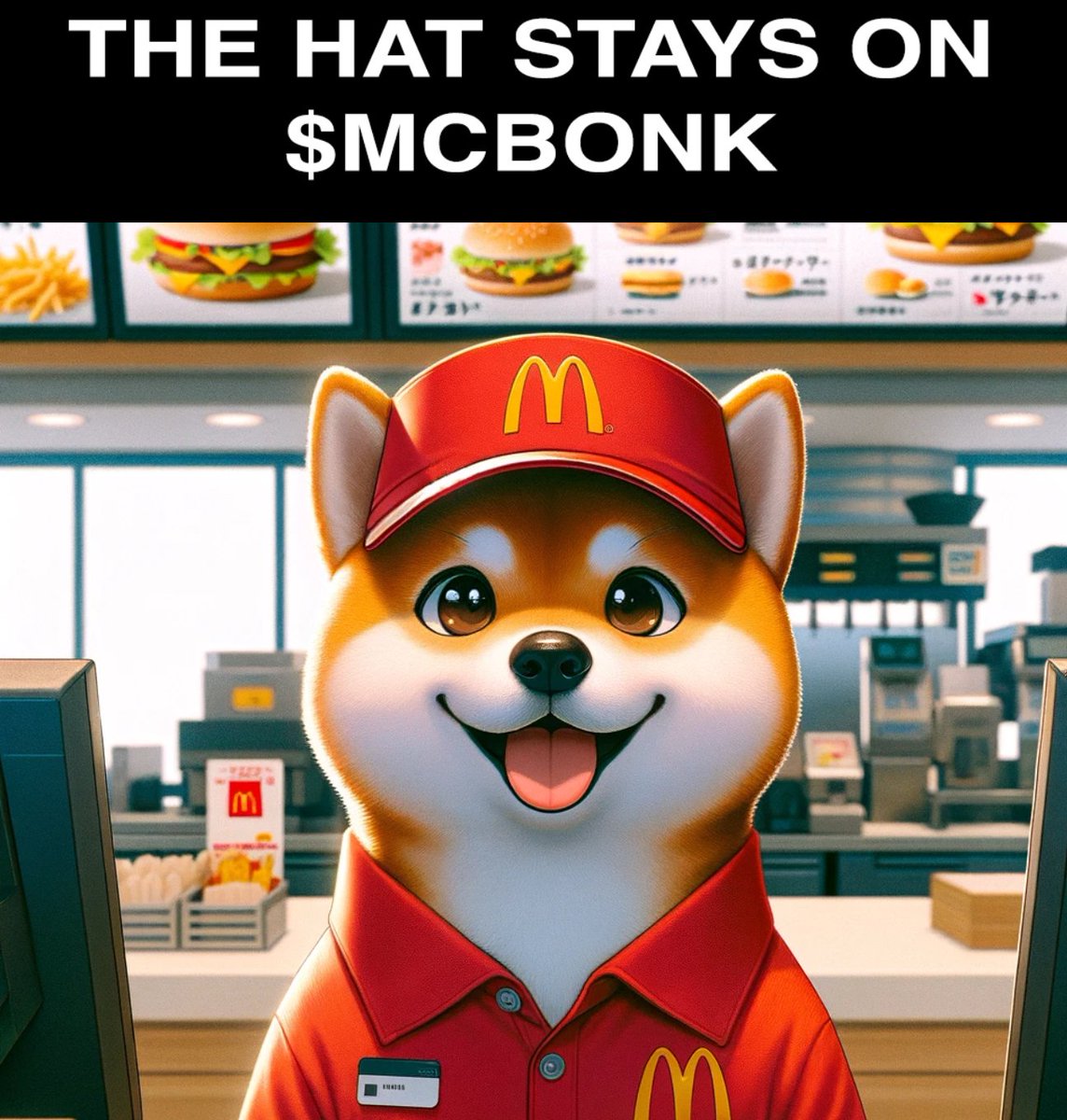 mcbonkalds's tweet photo. ... you crypto bros still failed to make enough to retire even at the top? 

the hat stays on.

$MCBONK https://t.co/fIObtSaq0x