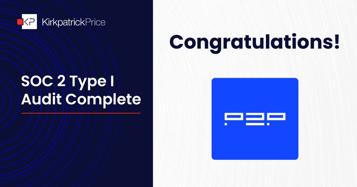 KPAudit's tweet photo. Congratulations to the @P2Pvalidator  team on the successful completion of their SOC 2 Type 1 audit! This is an amazing accomplishment for your team!

We are proud to be your partner in compliance! https://t.co/AhErAhSXmM