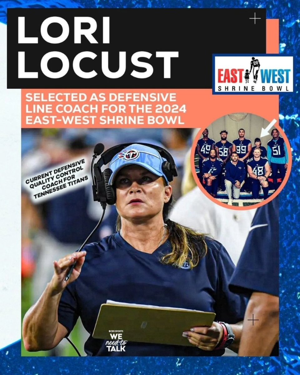 GIQueendom's tweet photo. The Gridiron Queendom is so proud of you @CoachLoLoc! Keep representing! 🏈🏈🏈

Reposted from @weneedtotalk Congratulations to coach Lori Locust on being named an assistant coach for the 2024 East-West Shrine Bowl 👏

#shrinebowl #GridironQueendom #GirlPlayFootball https://t.co/b16FXBr8Pt