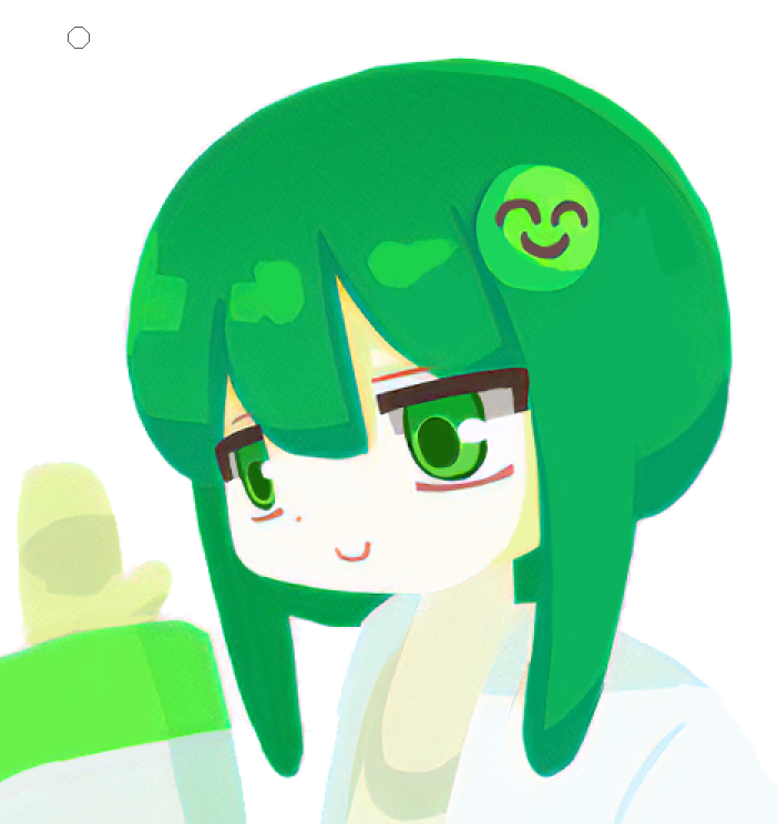 1girl solo green eyes green hair labcoat smile white background  illustration images