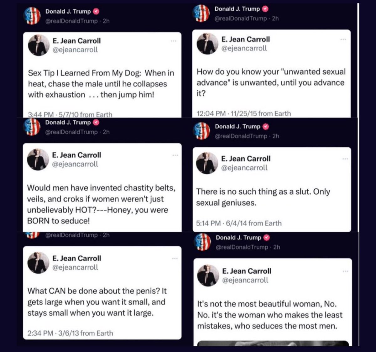 BigFish3000's tweet image. Donald Trump was prevented from using his accuser’s posts in arguments today in court. 
Wonder why?