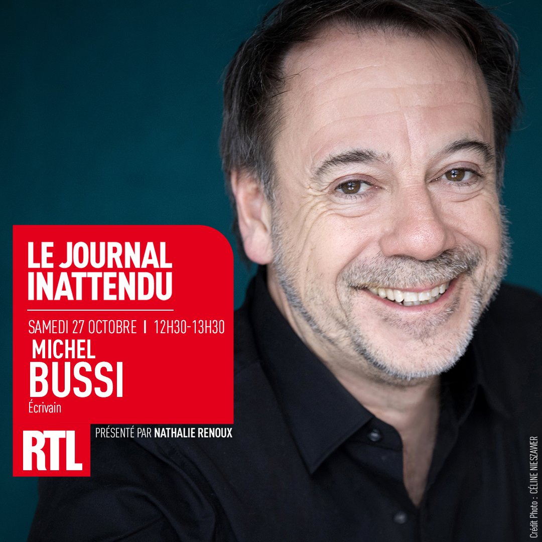 📻🔴🎙️📖 Aujourd'hui à partir de 12h30, l'écrivain @michelbussi sera l'invité de @NathalieRenoux dans #LeJournalInattendu sur #RTL