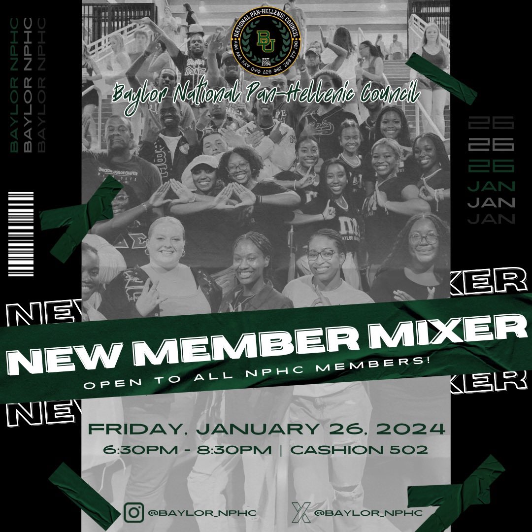 Calling all NPHC Members!! Tonight we invite everyone to come out for our new member mixer! This gives everyone an opportunity to mix and mingle as we get introduced to the newest members of our council! We hope to see everyone there!!