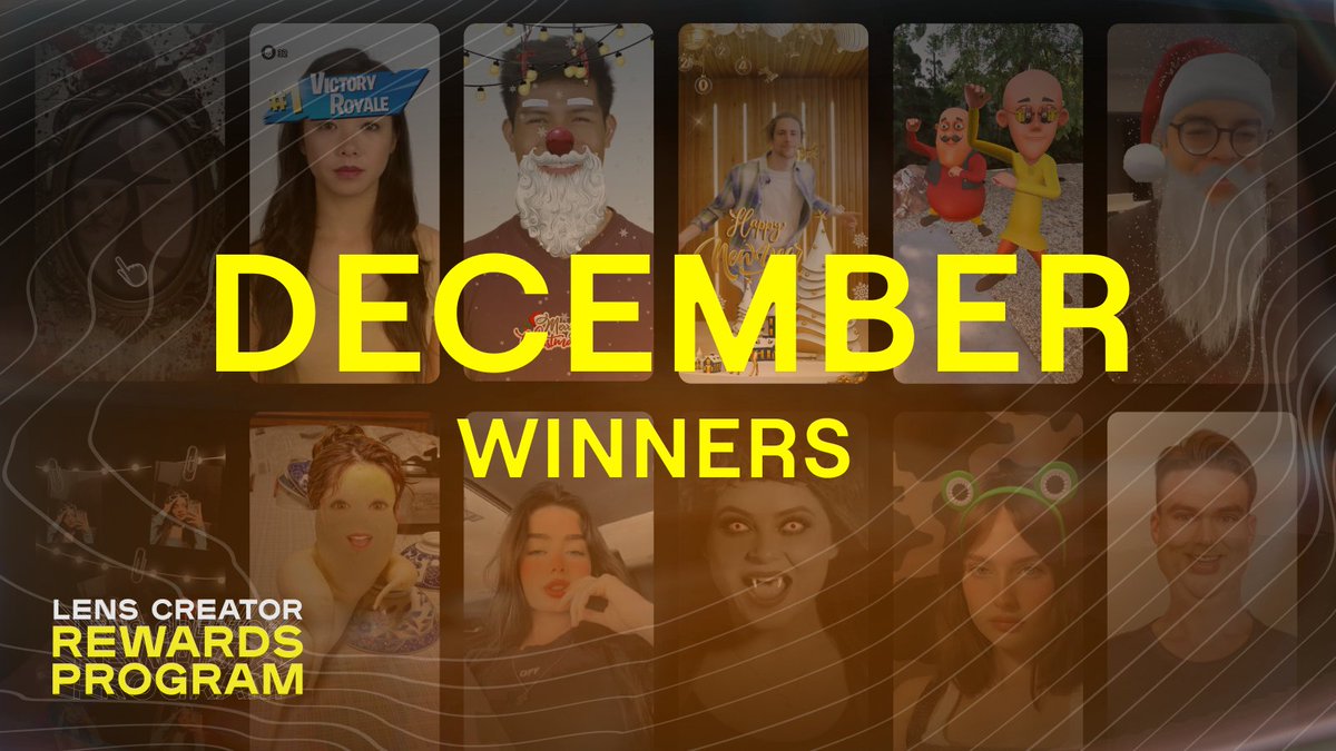 💰 Congratulations to December’s Lens Creator Rewards Program winners! 💰 Check out the top-performing community Lenses that went viral at bit.ly/42bnwi8