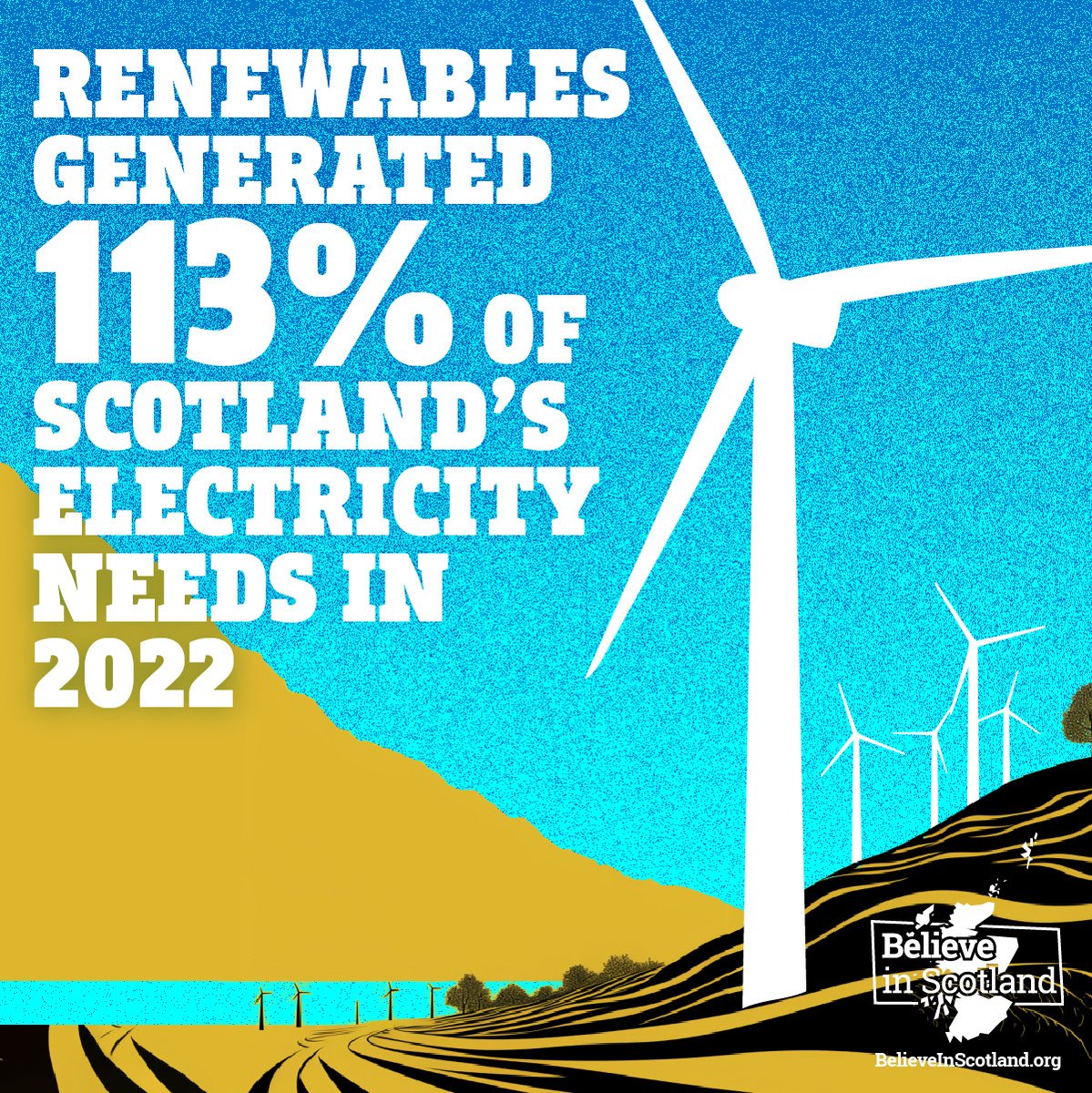 🌱 The Green sector delivered more electricity than Scotland used for the first time. 🏴󠁧󠁢󠁳󠁣󠁴󠁿 Renewable technologies generated the equivalent of 113% of Scotland's overall electricity consumption in 2022.