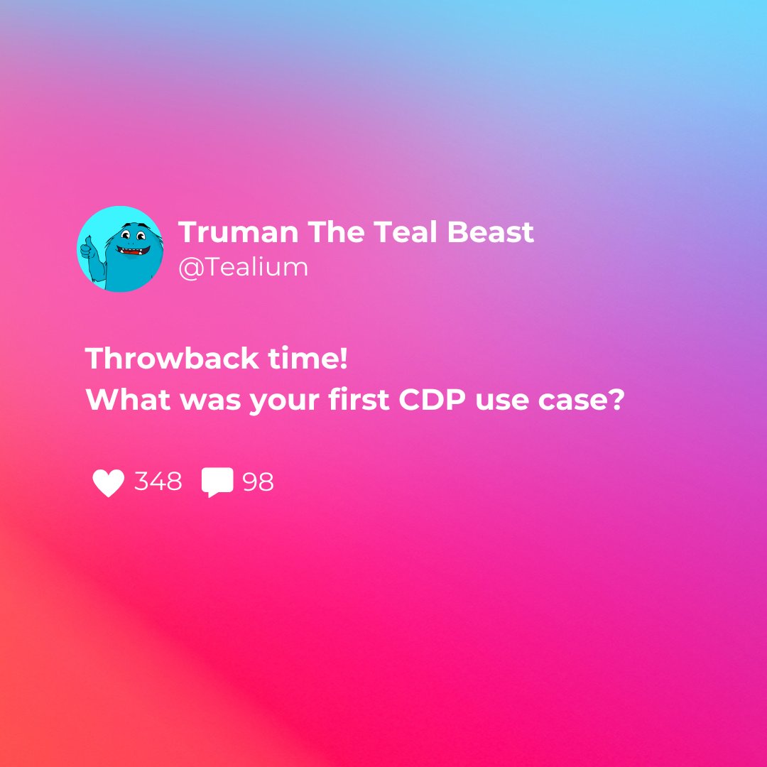 This year will be the biggest year yet for CDPs (if you know, you know… If you don’t know, stay tuned). 👀 If you’re an OG in the #CDP game, we want to hear your story! Drop it in the comments!👇 

#CustomerDataPlatform #FirstPartyData #Tealium
