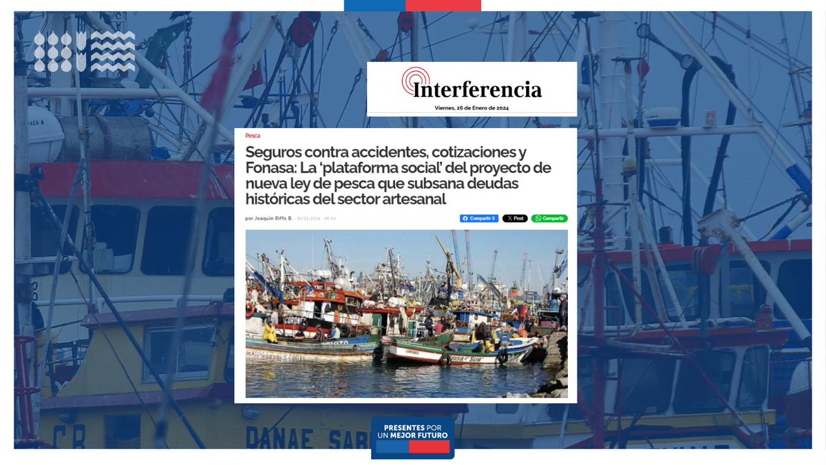 SubpescaCL's tweet photo. ☝️Uno de los ejes en la #NuevaLeydePesca es la #PlataformaSocial; un sistema que permitirá a las y los pescadores artesanales acceder a prestaciones básicas como:
✅ Seguro de accidentes laborales,
✅ Acceso a salud,
✅ Acceso a previsión.
Conoce más 👇
https://t.co/6k7KdGwLvZ https://t.co/YFphz1m7Ca