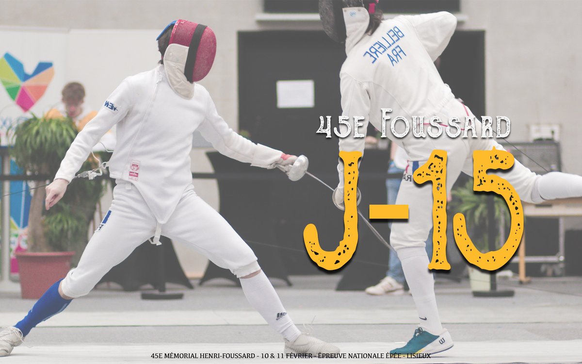 Ca ne rigole plus ! 

Dans 1⃣5⃣ jours, on y est les gars ! Vous avez pris votre place ? 

Non ? ➡️ helloasso.com/associations/e…

💻 Toutes les infos : escrimelisieux.fr/memorial-henri…

#45eFoussard #escrime #lisieux