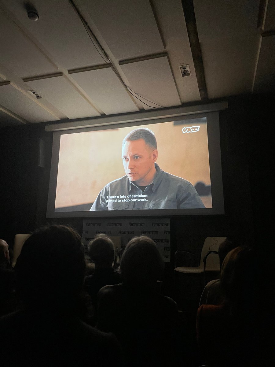 Great to have had the opp to watch 'Inside Wagner' <a href="/frontlineclub/">Frontline Club</a> on Tues – powerful and delicately handled doc on very tough subject matter. 

Reported by <a href="/JCSteers/">Julia Steers</a>, directed by <a href="/AGuettatfi/">Amel Guettatfi</a>, with some excellent DoPs – interesting, dynamic Q&amp;A after, chaired by <a href="/ScheckNYTimes/">Justin Scheck</a>.