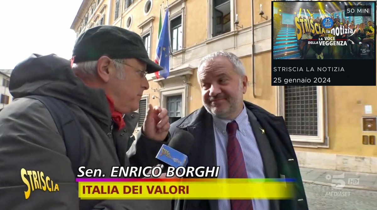 AlbertoBagnai's tweet image. Ernesto Salmoni della Domenica Sportiva intervista Enrico Borghi di Italia del Valori.