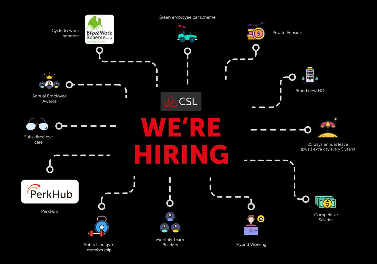 Interested in joining a vibrant IoT company with added perks? CSL could be the place for you! Check out our current roles: ow.ly/h4eQ50PJmSb #WeAreCSL #IoT