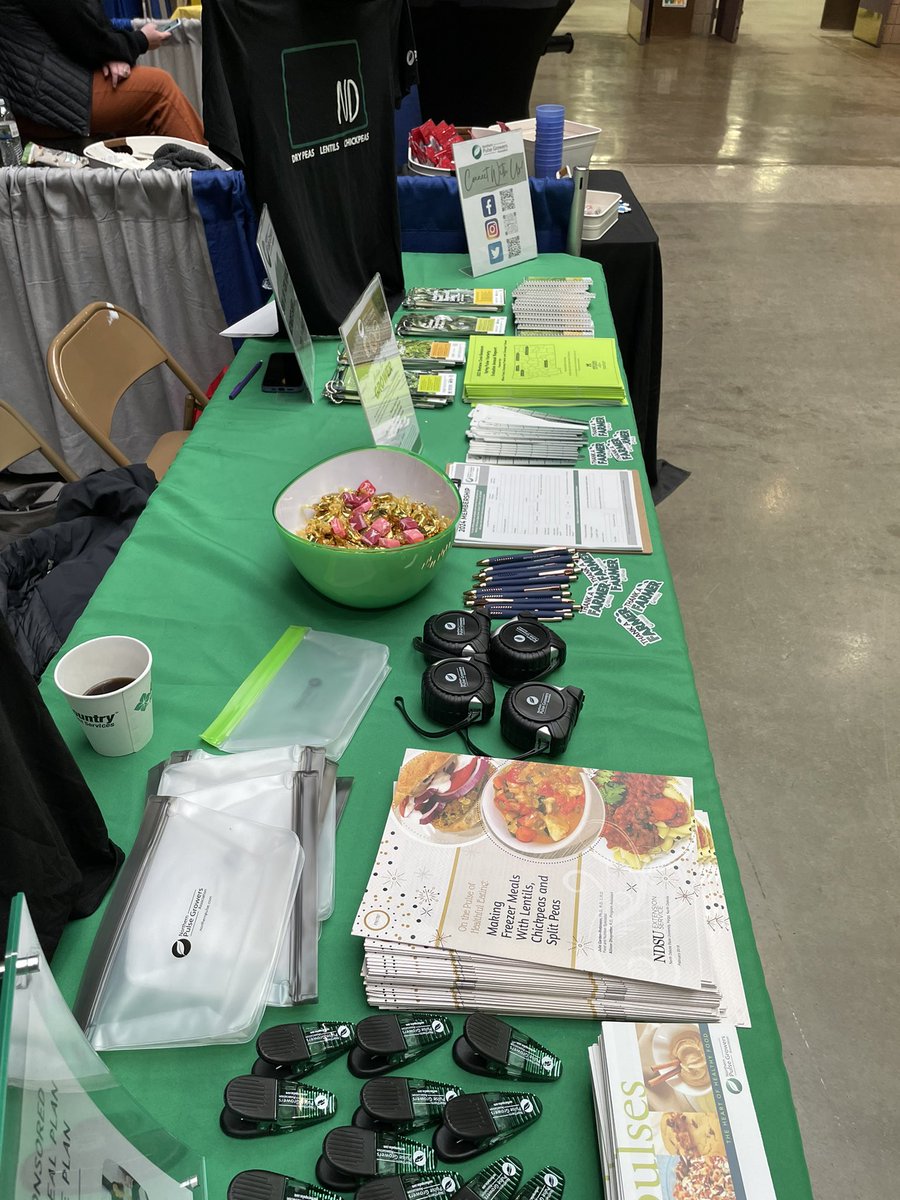 Last day of the KMOT #AgExpo 😎! Visit our booth to join/renew membership and get a FREE t-shirt and stocking hat ! We also have some fun swag & research goodies! Come say “Hi” 👋!#whynotminot #agriculture #pulses #plant24