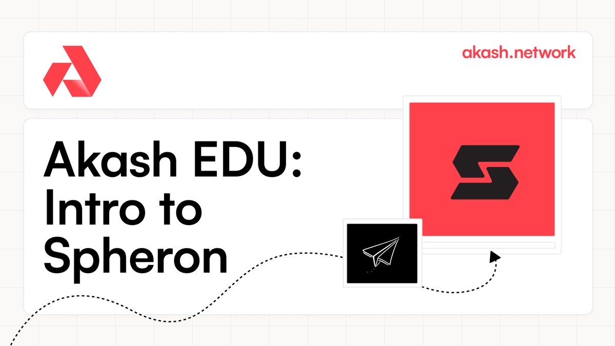 akashnet's tweet image. Akash EDU has a brand new course available right now, featuring @SpheronFDN. 

Learn how to use Spheron to easily create deployments on Akash, test your knowledge, and get a course completion NFT to showcase your skills.

The Akash EDU program is completely free and open to…