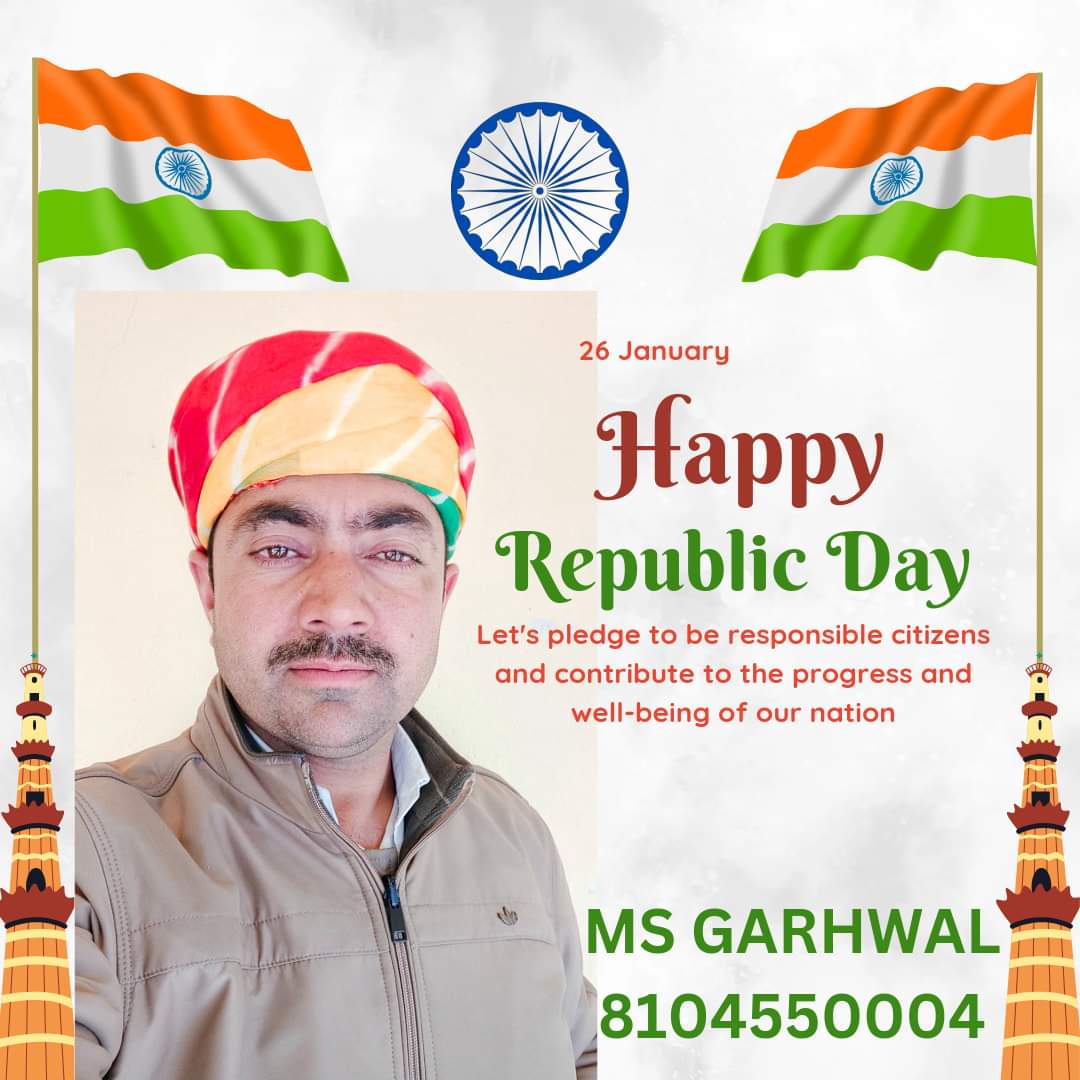 mahendragrhwal's tweet photo. सभी देशवासियों को गणतंत्र दिवस की हार्दिक शुभकामनाएं।
जय जवान जय किसान जय संविधान https://t.co/dUlYJ4OVVe