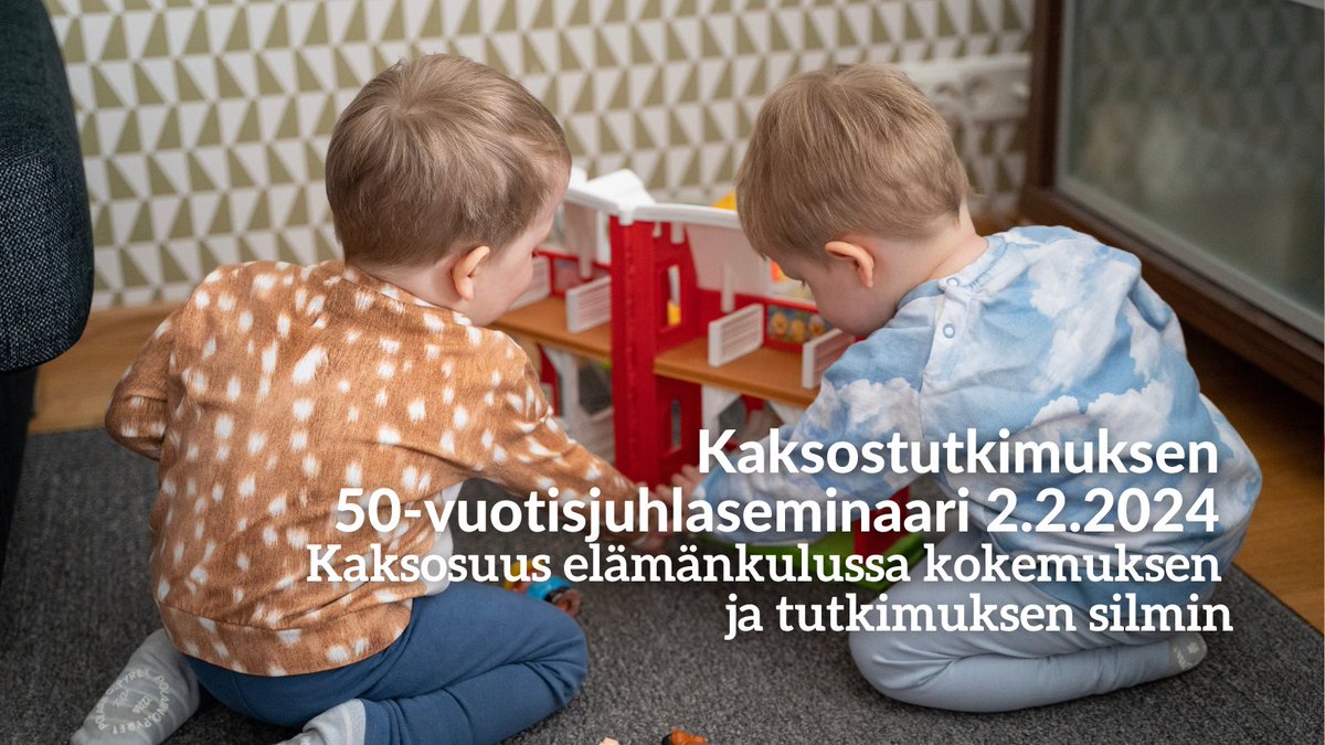 uniofjyvaskyla's tweet photo. 👭 Suomalainen kaksostutkimus viettää 50-vuotisjuhlavuotta. Juhlaseminaari järjestetään kaksosten päivänä 2.2.2024 Jyväskylän yliopistossa @JYUsport_health. Osallistu livenä tai verkossa 👉 https://t.co/4PWULj6er6
Yhteistyössä @Monikkoperheet @FIMM_UH
#kaksoset #kaksostutkimus https://t.co/ZIJRadIT8I