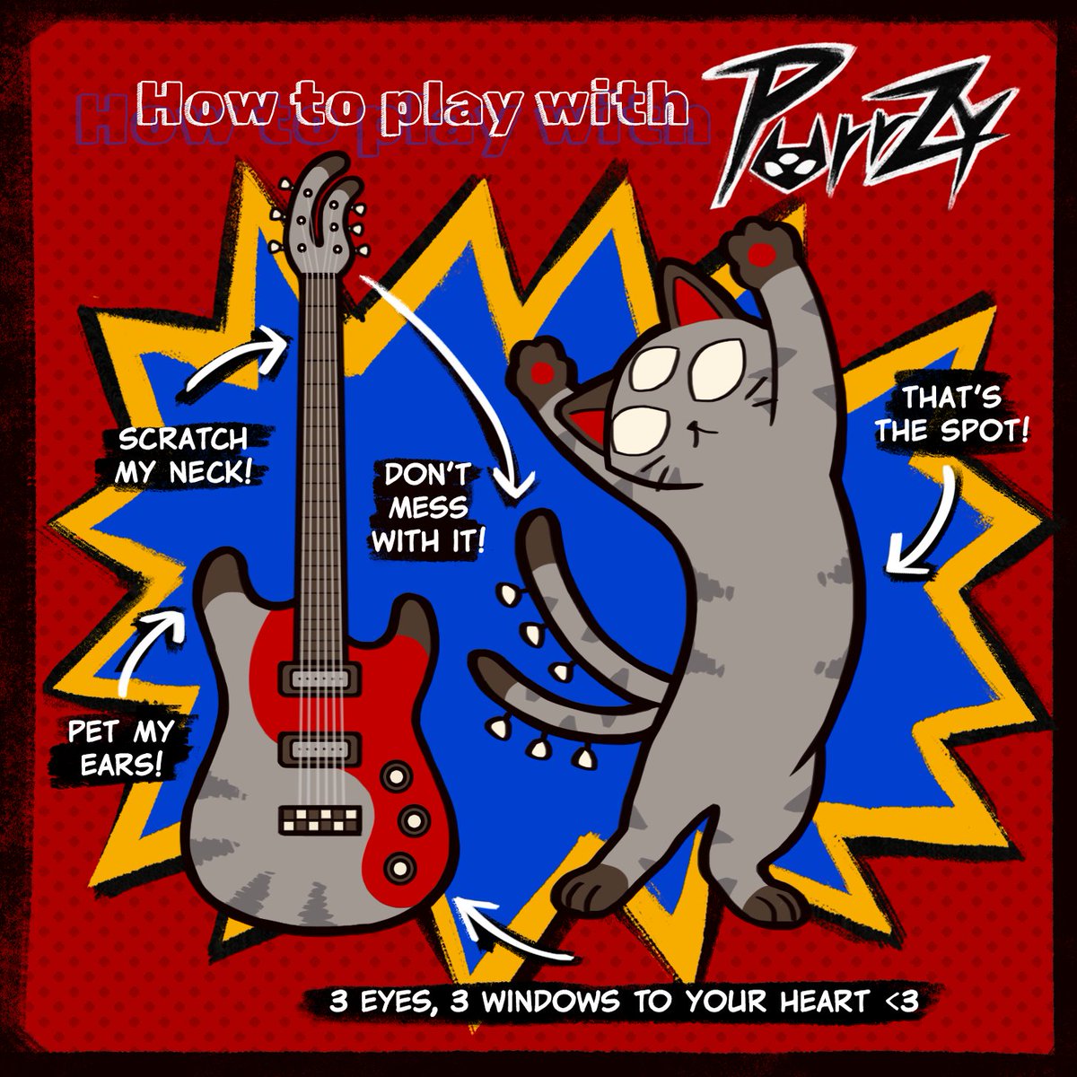 A little manual of how to befriend Purrzy🐱🎸
คู่มือเล่นกับน้องฉบับรวบรัด🤲
#purrzy #purrzyandfriends