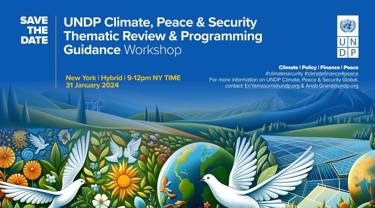 We start the year with a deep dive into climate, peace & security programming, with a thematic review to develop multi-sectoral #climatesecurity programming guidance.

This builds on our 2021 piece with the #ClimateSecurityMechanism: 

undp.org/publications/c…