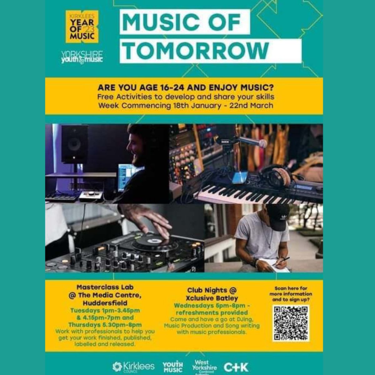 CLUB NIGHTS @ THE NEW XCLUSIVE Free activities 2 develop &amp; share ur skills in music &amp; production WEDS nights 5-8pm Come 2 Station Rd Batley 2 Ave a go at DJing &amp; learn from professionals bout music production writin &amp; performance ages 16-24yrs
C flyer/call 01924 444929 for detail